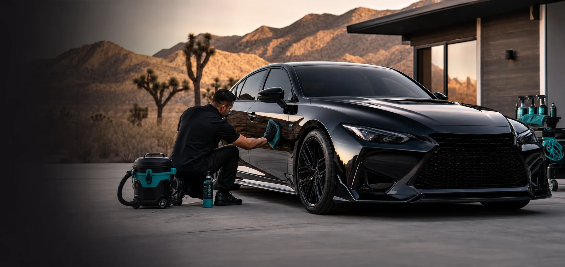 A freshly detailed luxury vehicle for the Desert Shine sample website